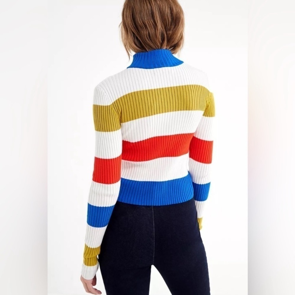 Urban Outfitters Harley Half zip sweater ribbed knit mock neck cropped fit Small - Picture 2 of 8